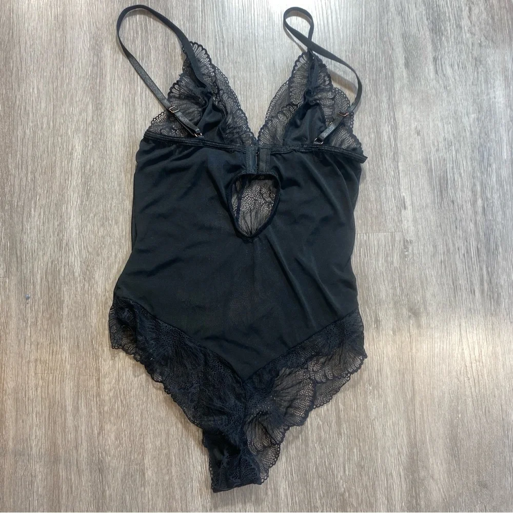 Rachel‎ Black Lace Chemise with Sheer Design